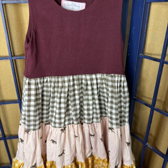 Sweet Honey Fall Tiered Maxi Dress โ Size 5Y - Picture 3 of 6